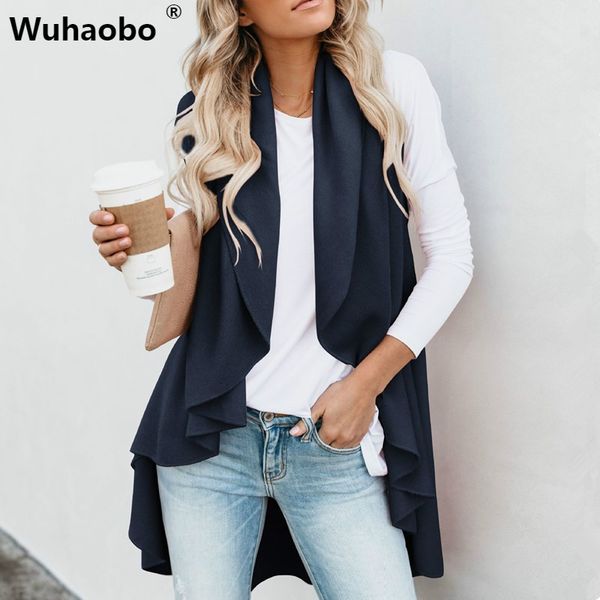 

wuhaobo plus size irregular waistcoat women cardigan coat sleeveless knitted softly bat type slim fashion female vest outerwear, Black;white