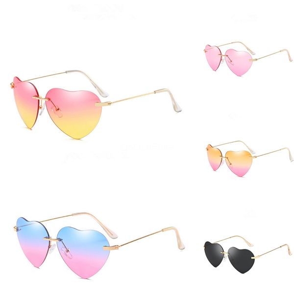 

2020 new fashion lady oversize rimless square bee heart-shaped sunglasee women men small bee glasses gradient sunglass female uv400 #91236, White;black