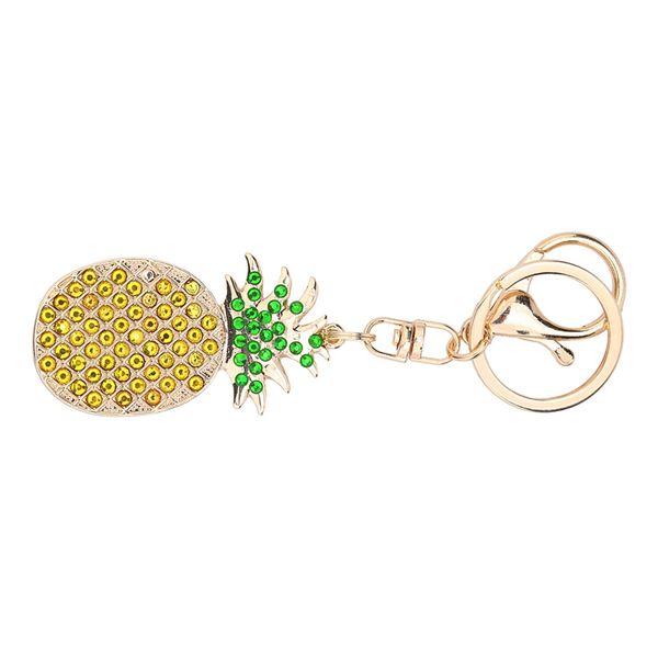 

diy handmade keychain rhinestone bag pendant keyrings pineapple chain crystal key chains, Silver