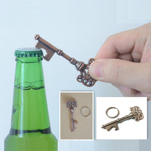 

designer bottle opener keychains household novelty mini metal key beer bottle opener coca can opening tool decorative keychain gift, Silver