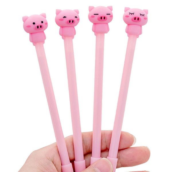 

4 pcs/lot cartoon creative cute pig gel pen kawaii promotional gift stationery pen escolar papelaria school office supply