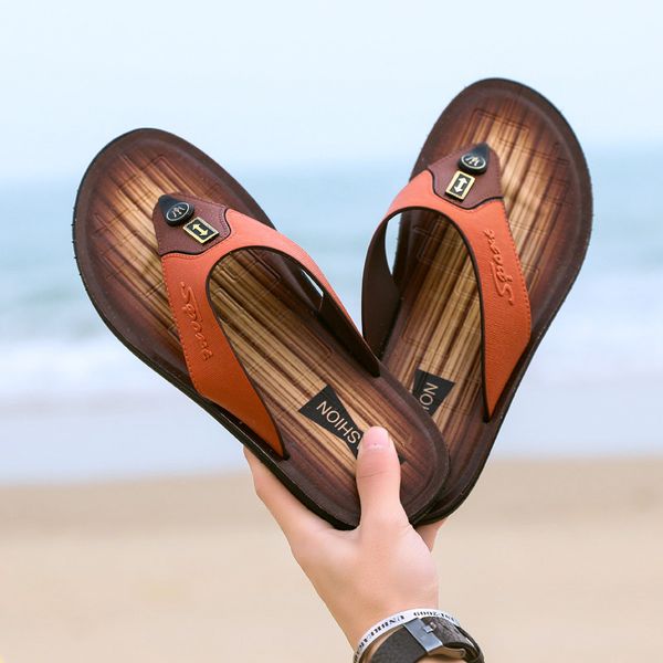 

summer men's sandals and slippers fashion beach sandals casual flip-flop men's indoor and outdoor slippers, Black