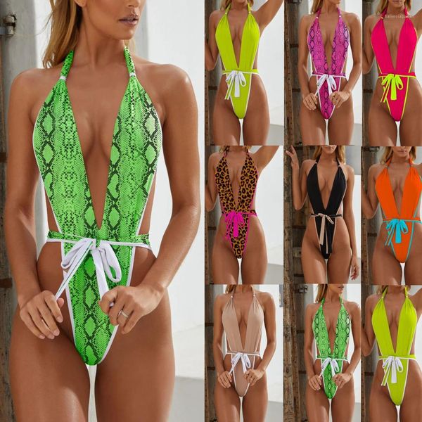 

summer bathing suit womens one piece bandage swimsuit fashion belt chest pad solid color pullback bikini, White;black