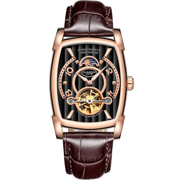 GUANQIN 2018 NUOVO orologio da uomo Automatico Tourbillon Scheletro Meccanico impermeabile orologio in oro top brand di lusso Relogio Masculino