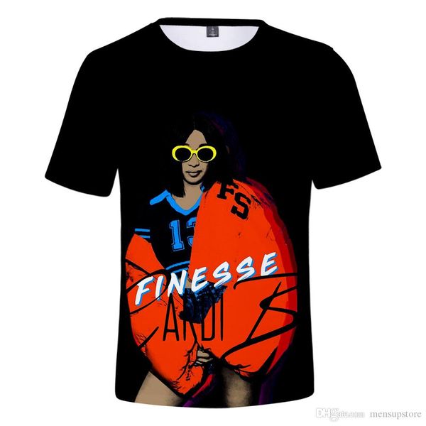 

американский рэппер cardi b 3d designer tshirts летняя мода hiphop женщины тис летние топы, White