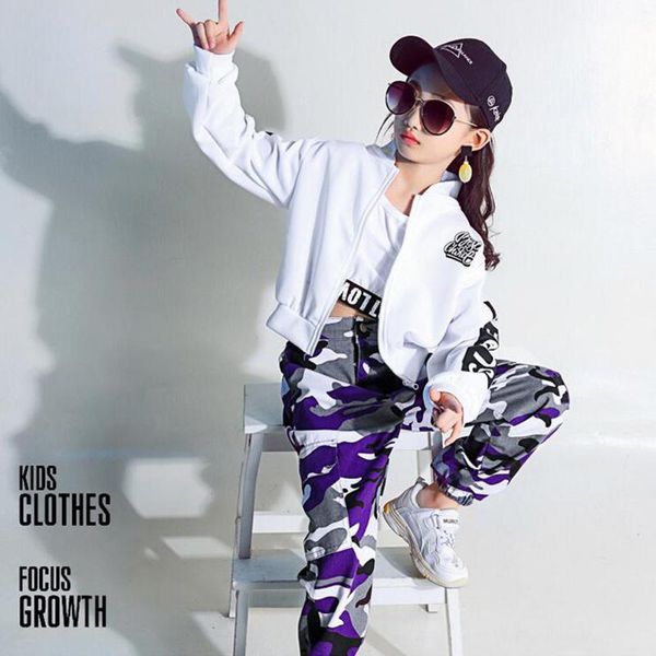 

дети hip hop одежда повседневная рубашка толстовка топ камуфляжные штаны для девочек джаз танец костюм бальных танцев одежда wear, Black;red