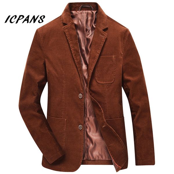 

icpans casual blazer masculino autumn winter mens blazer jacket cotton corduroy men 2019 suit clothes plus size xxxl, White;black