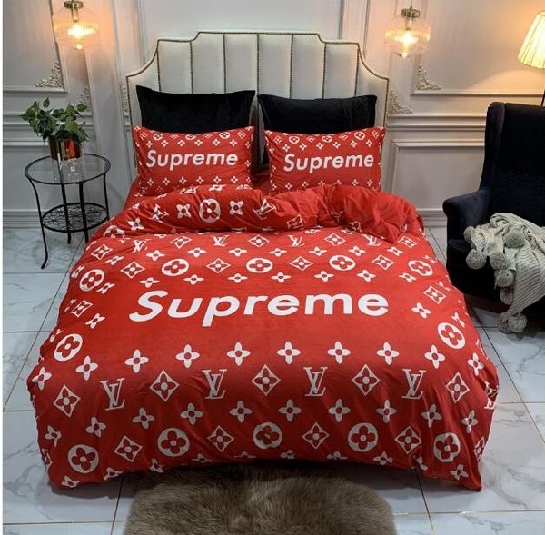 

set 4 pcs boutique modern style bedding suit home bedclothes fleece fabric beddingset pillow cases family bedding suit