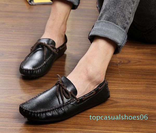 

горячая продажа-нового поступление мужской моды комфорт мягкой подошвы обувь квартира gommino для мужчин homecoming пром формальной формальн, Black