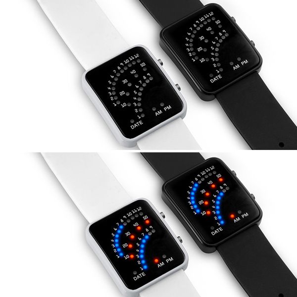 

high led electronic wrist watch sector binary digital waterproof fashion couple watches dsm, Slivery;brown
