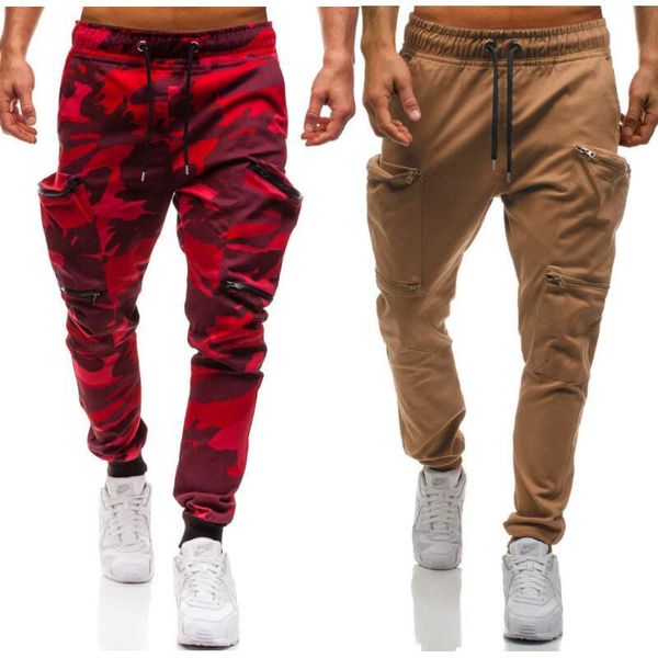 

men joggers pant camouflage camo harem pants men multipockets cargo pants sweatpants male casual trousers drop, Black