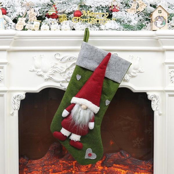 

christmas stockings holders xmas hanging pendant fireplace ornaments holiday season decorations with 3d gnome doll decor