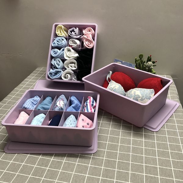 

3pcs\set underclothes bra socks storage boxes bras organizer wardrobe underwear neckites socks plastic organizer box 2 colors