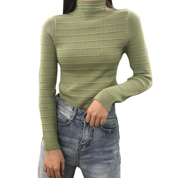 

gkfnmt 2019 women sweater high elastic solid turtleneck fall winter fashion sweater women slim hight knitted pullovers, White;black