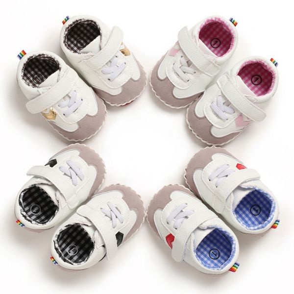 

baby bowknot soft sole hook loop prewalker sneakers kids boy girl crib shoes leather sports non-slip walker shoes
