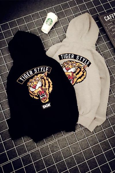 

hoodie women's tiger plus velvet hooded hoodie women's autumn and winter 2018 new loose-fit long-sleeve female coat, Black