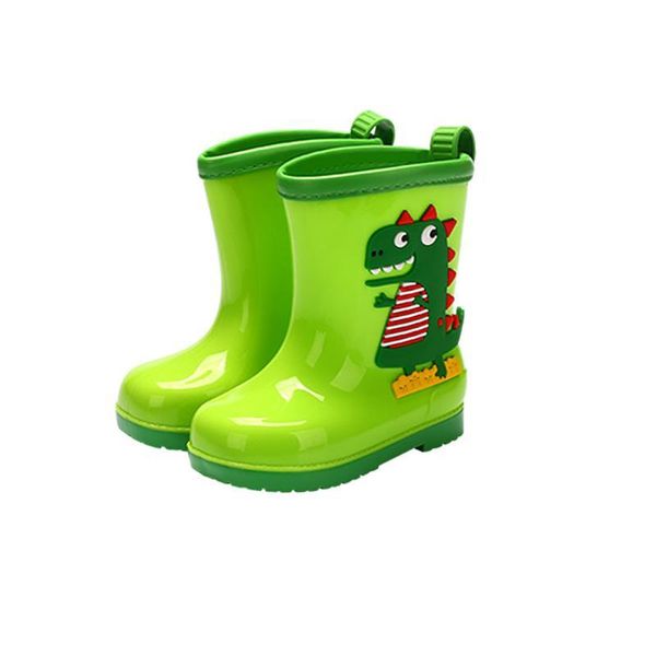 

rain boots kids winter girl cute 3d dinosaur children' boys boots plush warm ankle pvc waterproof baby water shoes rainboots, Black;grey