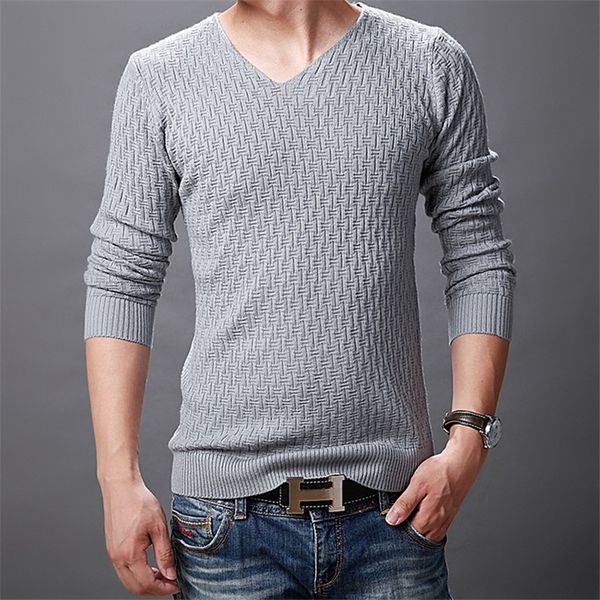 

new autumn winter sweater men solid casual v-neck pullover men cotton mens sweaters pull homme, White;black