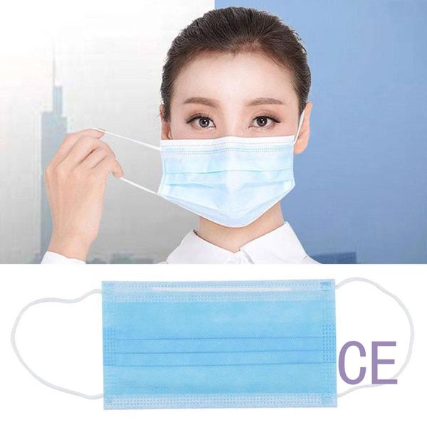 

50pcs cost price disposable face mask 3 layer ear loop dust mouth masks cover non-woven cn post
