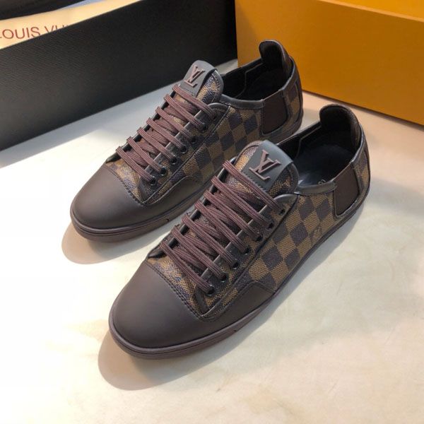 

men's luxury fashion shoes fashion comfortable lace casual shoes luxury flat leather walking tennis shoes, Black