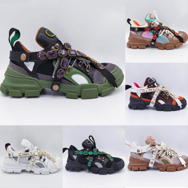 

flashtrek sneaker with removable crystals luxury designer mens womens casual shoes fashion luxury womens designer climbing shoes trainers, Black