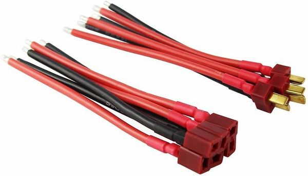

t plug connector deans ultra pigtail cable male & female 14awg 100mm soft silicone wire for rc hobby quadcopter lipo battery
