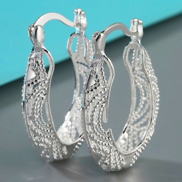 

luxury female small pearl hoop earrings fashion 925 sterling silver wedding jewelry vintage double earrings for women, Golden