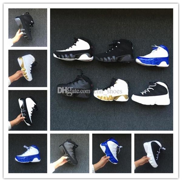 

kids 9 children j9s basketball shoes black/white//gold/blue youth sneakers boys girls size us11c-3y eur28-35