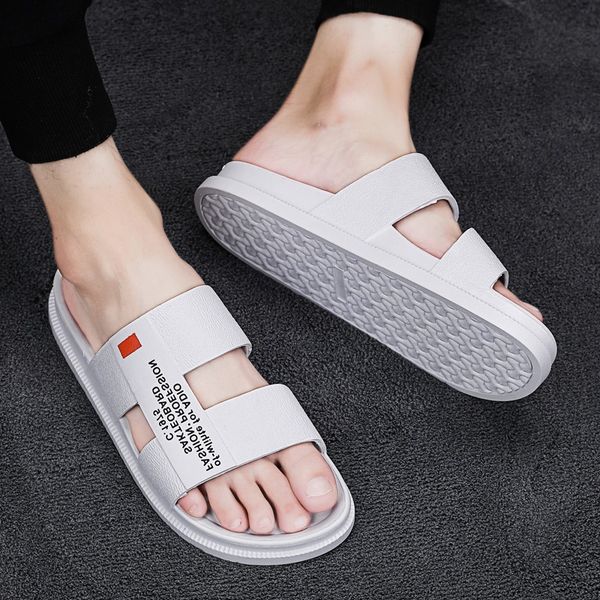 

2019 new style men's slippers summer slipper beach korean-style rubber foam outdoor sandals herringbone summer korean, Black