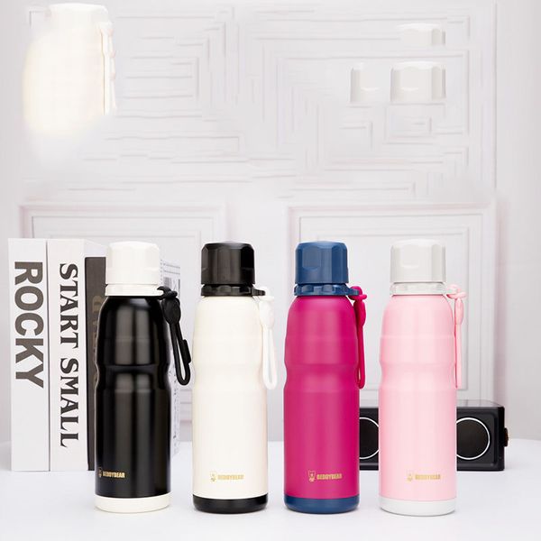 

cup with bear constant temperature sports cup insulation cold spring and summer outdoor travel sports bottle