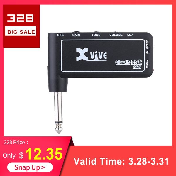 

xvive ga3 classic rock mini portable rechargeable electric guitar plug headphone amp amplifier