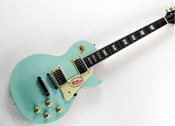 

бесплатная доставка горячей продажи! mint green гитара электрическая с накладкой, binding органом, rosewood грифом, fixed bridge, предлагает