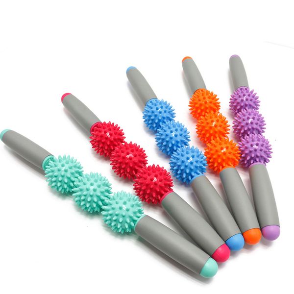 

massage muscle roller anti cellulite massager anti-cellulite trigger point stick body foot face leg slimming tool yoga
