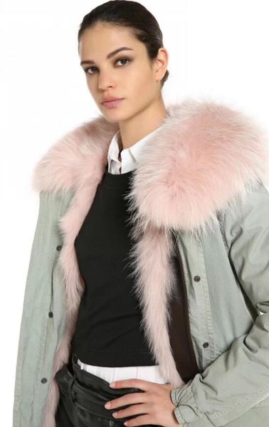 

2019mr&mrs italy, rosemary + pink fox, cotton shell, white fox liner, raccoon fur collar, ladies pike coat, fur coat, Black