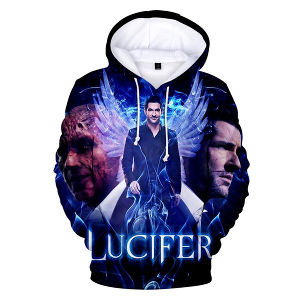 

new arrival lucifer hoodies sweatshirts autumn/winter boy/girl soft comfortable hoodie 3d print lucifer handsome popular coat, Black