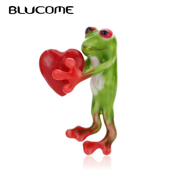

blucome эмаль красное сердце лягушки броши для малышей одежда для девочек аксессуары green animal броши корсаж день рождения подарки pin юве, Gray