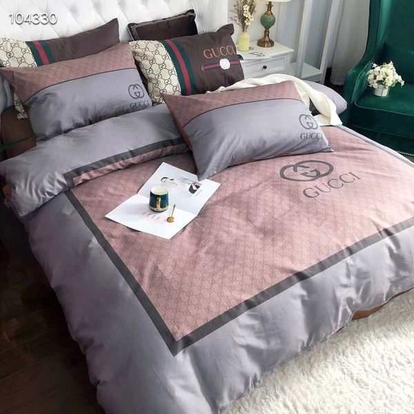 Brand Grey Pink Letter G Cotton Trend Series Digital Printing Bed