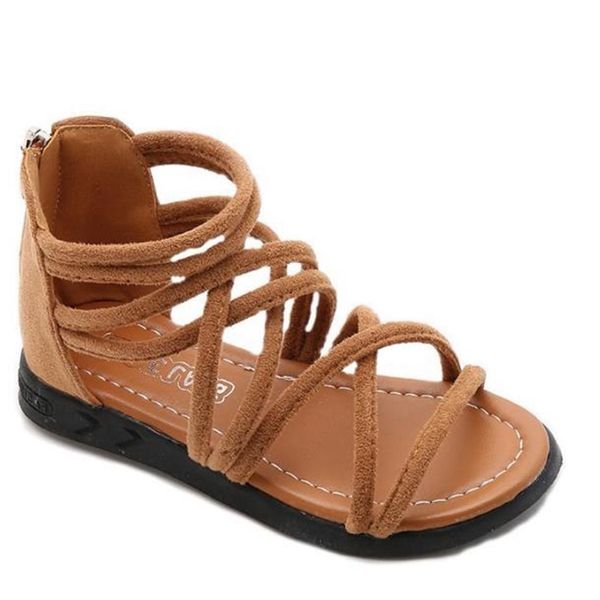 

new suede children's sandals girls princess shoes in the big boy open toe roman shoes baby sandals tide 2020 summe t200507, Black;red