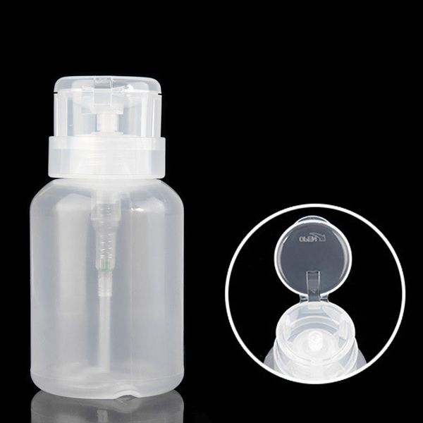 200 ML 6,8 UNZE Nagellackentferner Flasche abschließbare Kunststoff-Flip-Top-Kappe Flüssigkeitsnagel-Pumpflasche Flüssigkeitspresse Pumpspenderflasche
