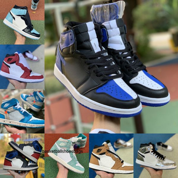 

2019 new high 1 og mid x travis scotts basketball shoes turbo green origin story gs banned nrg x union retroes 1s unc white blue shoes
