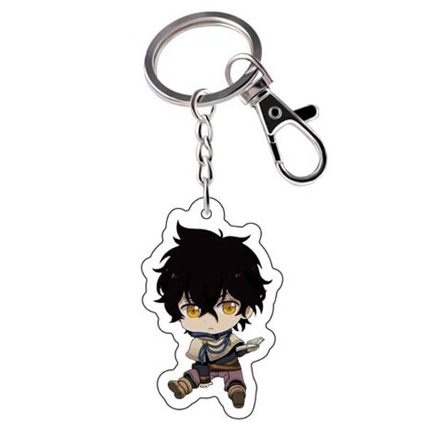

cartoon anime black clover william vangeance acrylic key chain, Slivery;golden