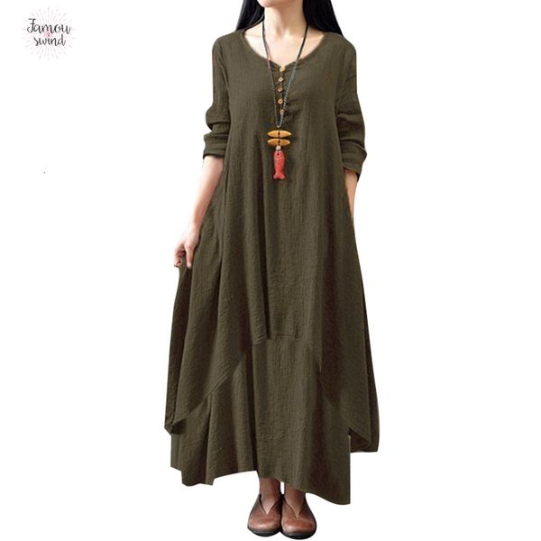 

платье размер плюс платье xxxl 4xl 5xl женщин способа вскользь сыпучие цвета с длинным рукавом boho длинные maxi платье дизайнер одежды, Black;gray