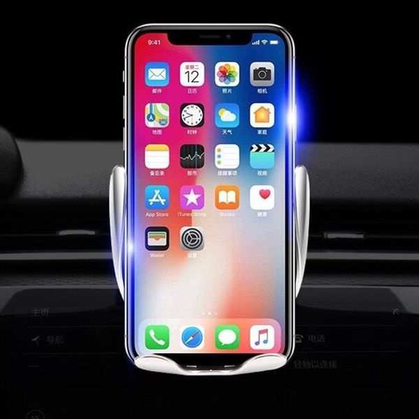 

S5 Wireless Car Charger Automatic Clamping For iphone Android Air Vent Phone Holder 360 Degree Rotation 10W Fast Charging with Box 50pcs