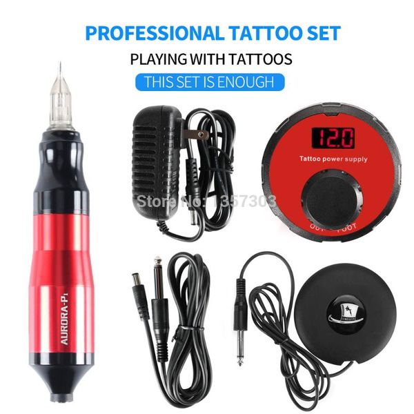 

selling rotating pen tattoo machine set tattoo pen magician lcd power pedal supply delivery