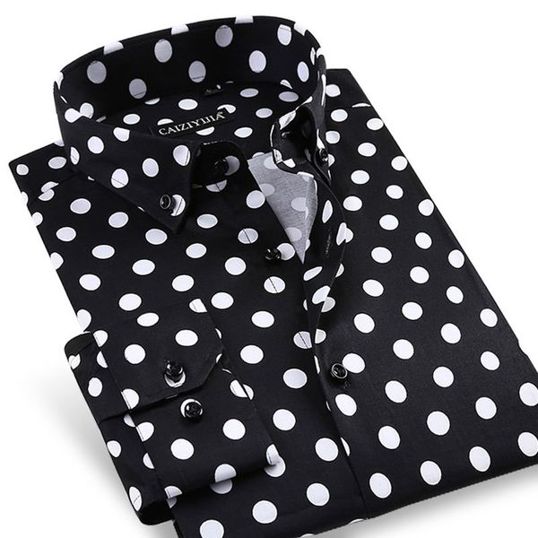 

js203 dot casual shirts button-down shirt, White;black