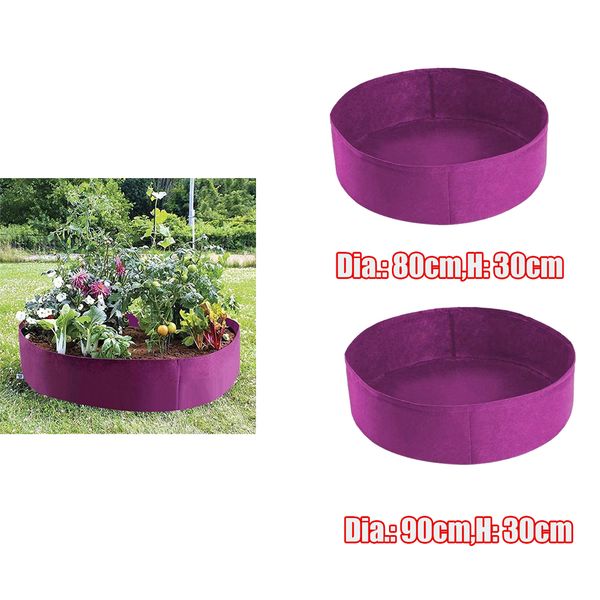 

round felt non-woven plant grow bags potato container purple 90x30cm 80x30