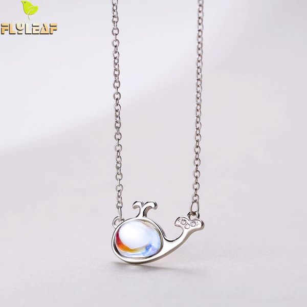 

flyleaf moonstone cubic zircon necklaces & pendants real 925 sterling silver necklace for women fashion chain fine jewelry gift