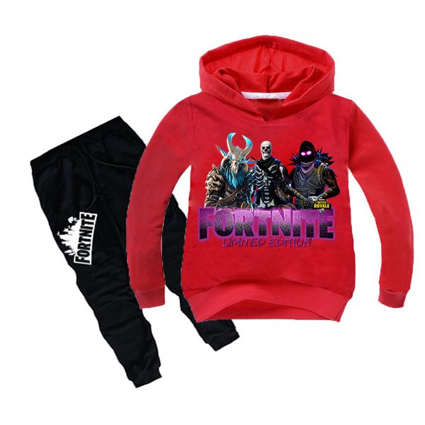 

так жарко!2020 детский повседневный костюм fort night printed с длинным рукавом с капюшоном боди + брюки группа t139, White