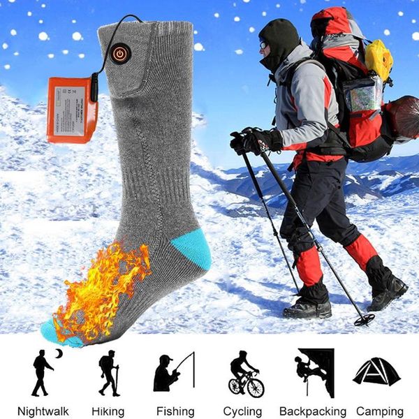 

winter heated socks warm keeping water washable warm foot heated socks for motorcycle bike riding skiing electric warmer, Black