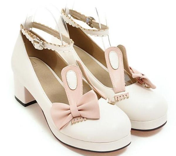 

2019 women's shoes in spring and autumn with new style middle heel coarse heel round head bowknot waterproof table@231, Black